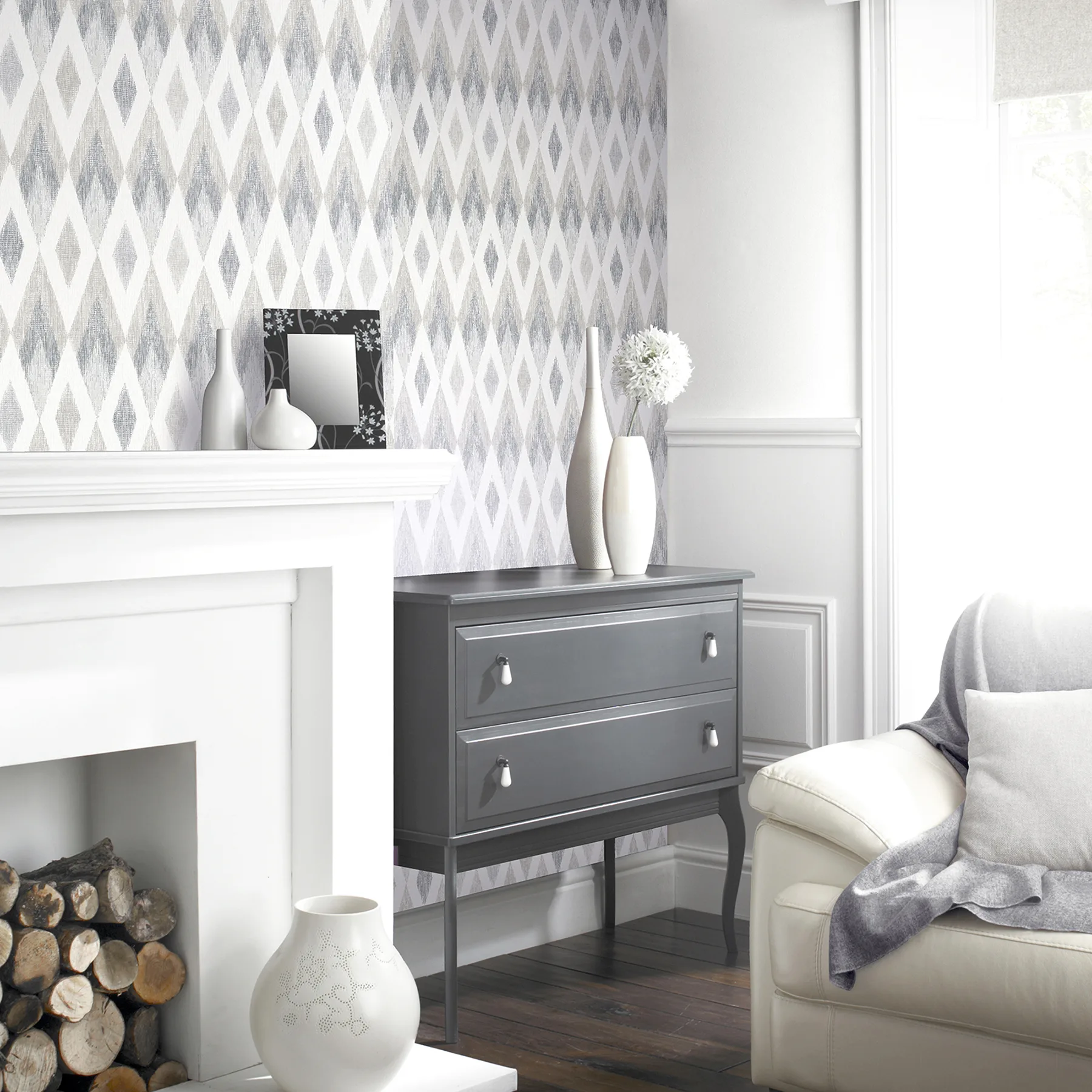 Arthouse Fitzgerald - Grey Wallpaper | Buy Online Arthouse Fitzgerald wallpaper, color Grey, SKU AH297200