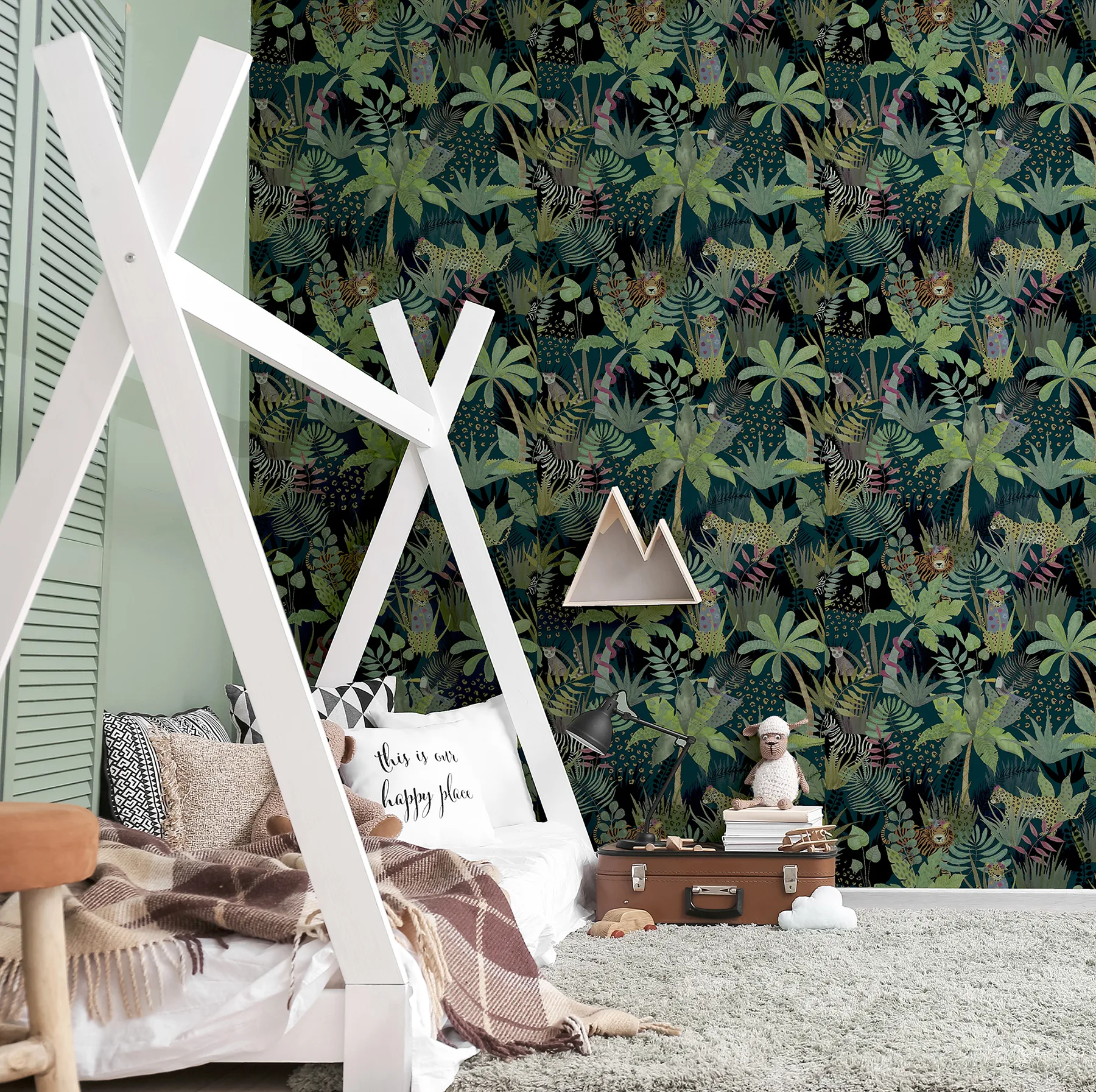Arthouse Fonda - Dark Green Wallpaper | Buy Online Arthouse Fonda wallpaper, color Dark Green, SKU AH925308