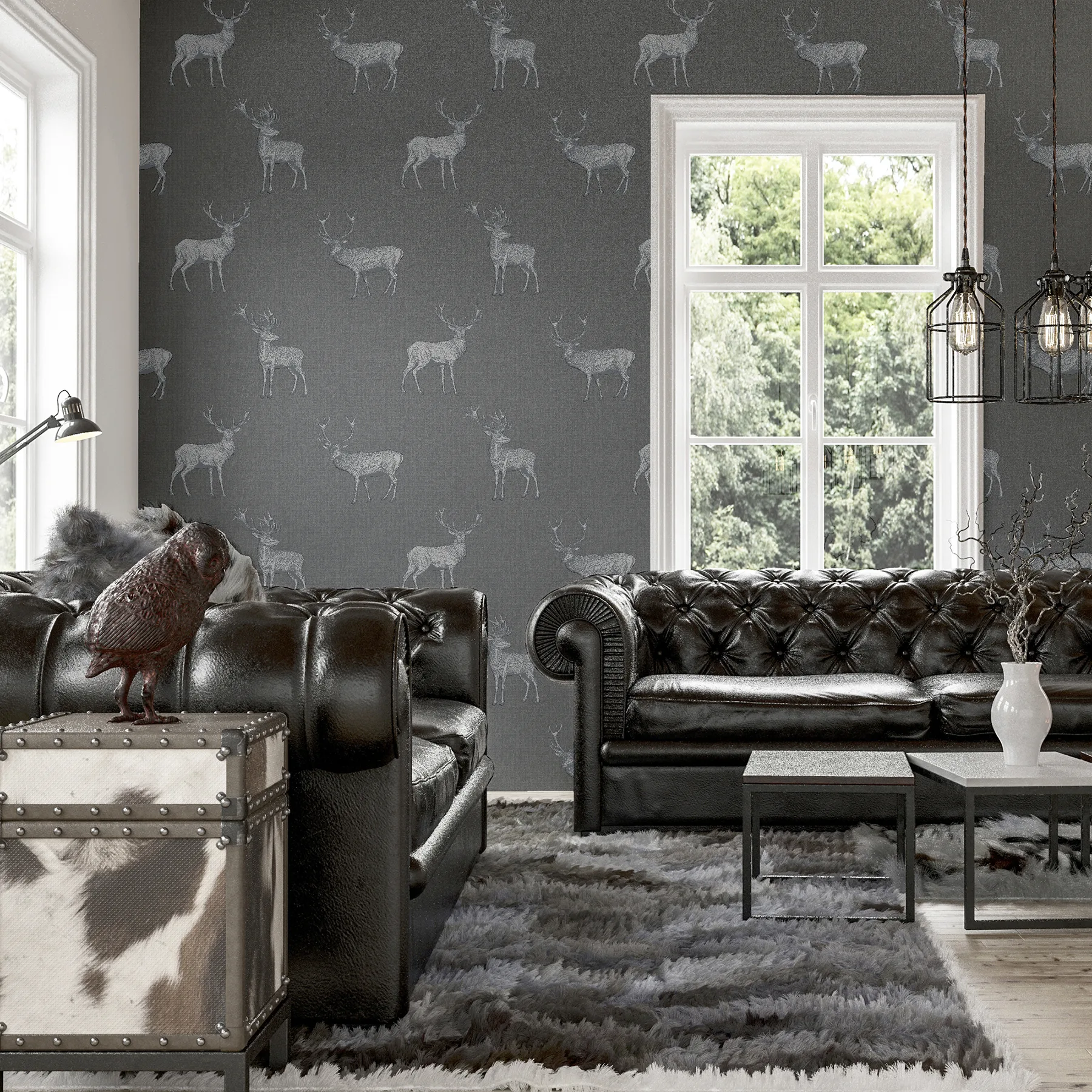 Arthouse Hank - Grey Wallpaper | Buy Online Arthouse Hank wallpaper, color Grey, SKU AH909608