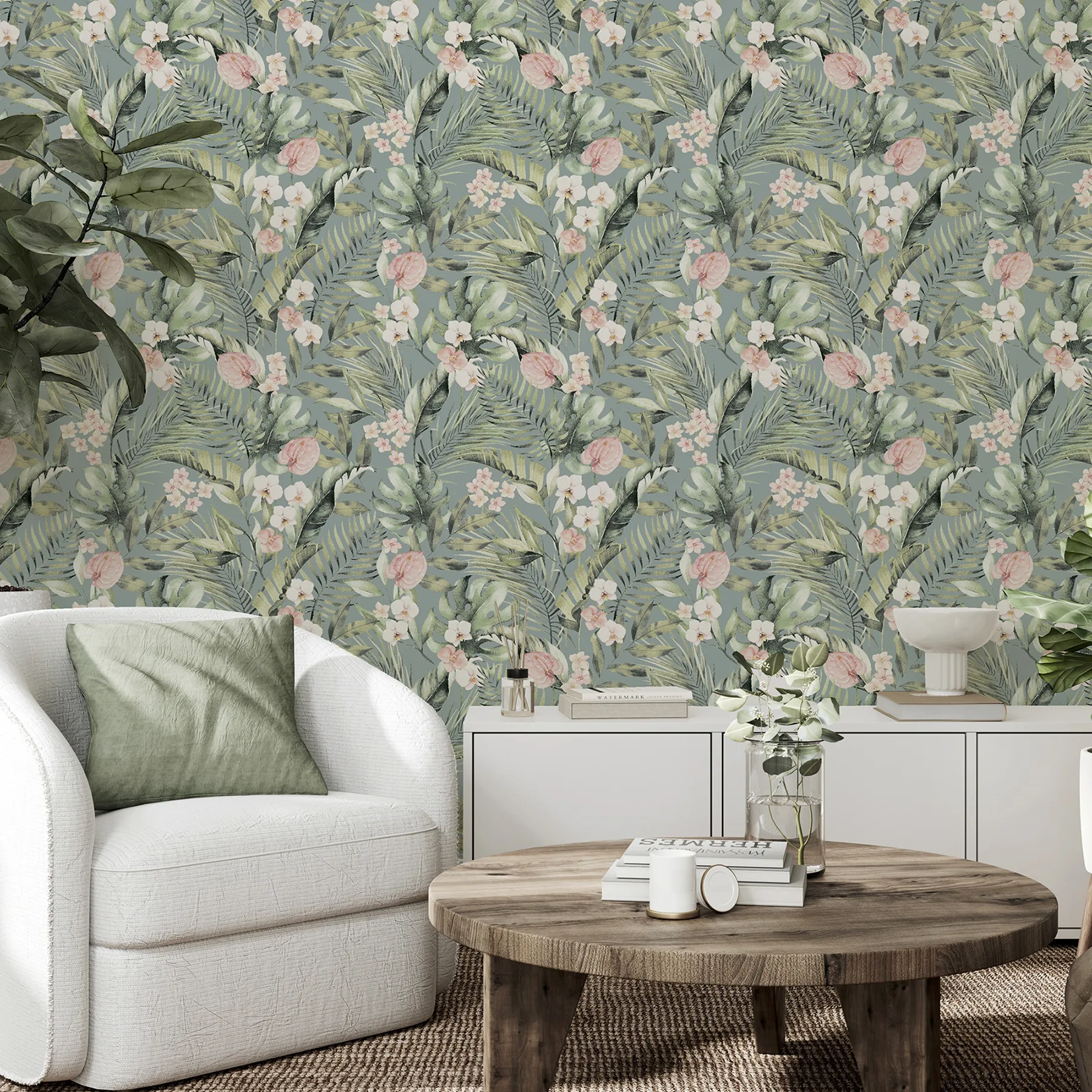 Arthouse Harrietta wallpaper, color Sea Green, SKU AH924905