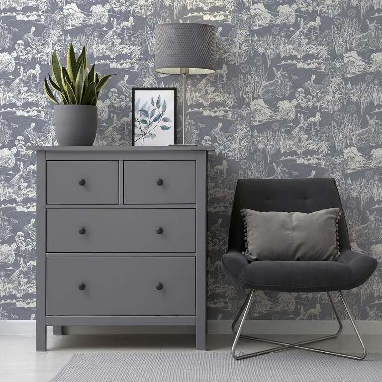 Arthouse Hattie wallpaper, color Navy, SKU AH909606