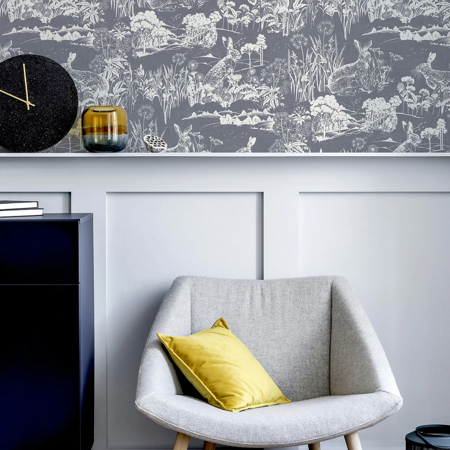 Arthouse Hattie - Navy Wallpaper | Buy Online Arthouse Hattie wallpaper, color Navy, SKU AH909606