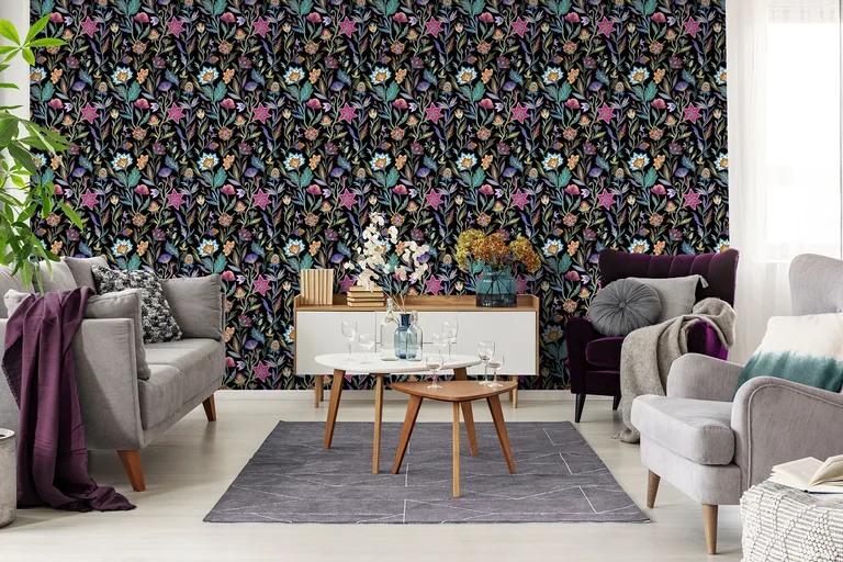Arthouse Mallory wallpaper, color Black, SKU AH100380AH