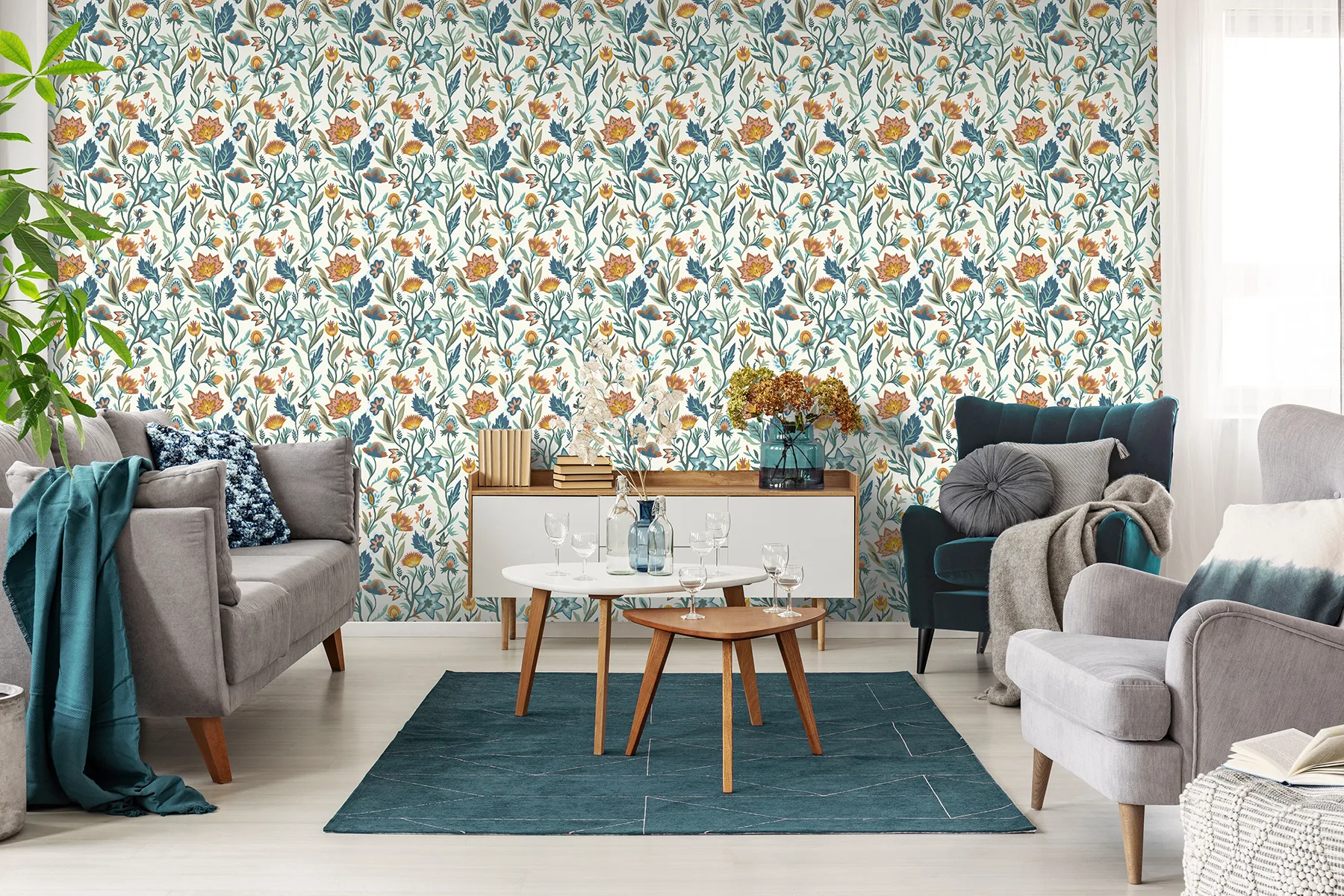 Arthouse Mallory wallpaper, color Blue, SKU AH100381AH