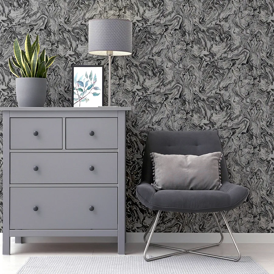 Arthouse Osgood wallpaper, color Charcoal, SKU AH693903