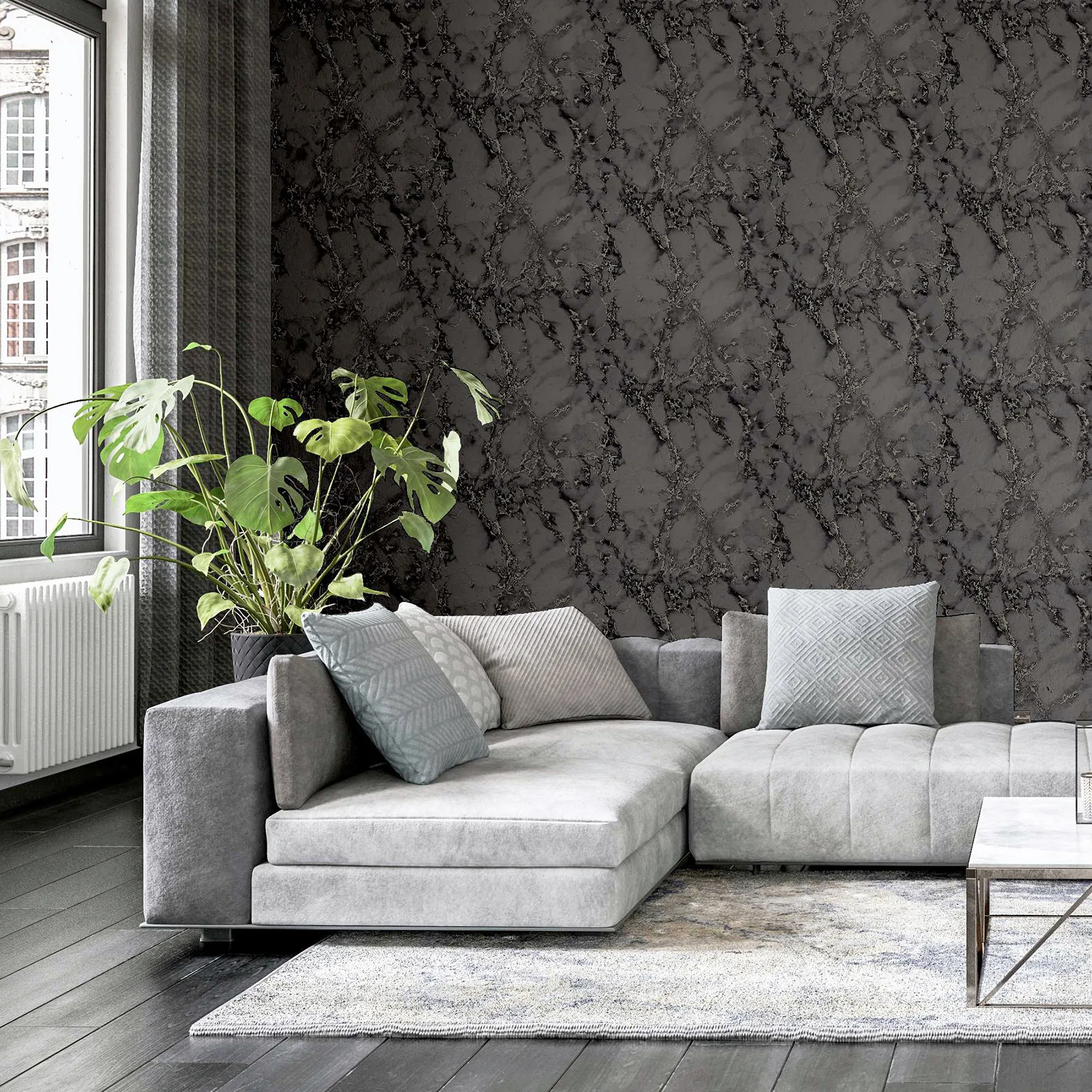 Arthouse Siward wallpaper, color Charcoal, SKU AH296702