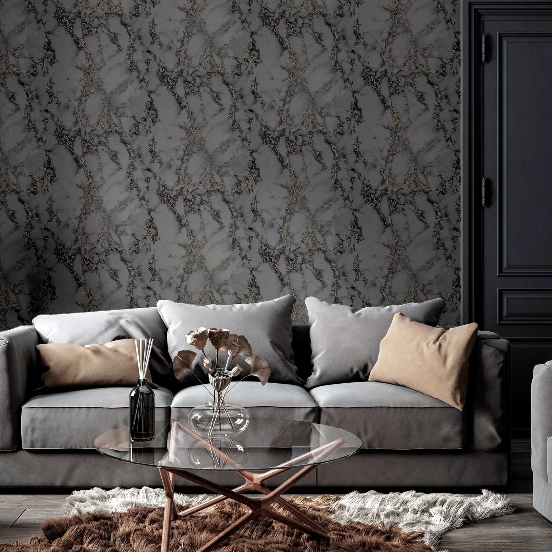 Arthouse Siward wallpaper, color Charcoal, SKU AH296702