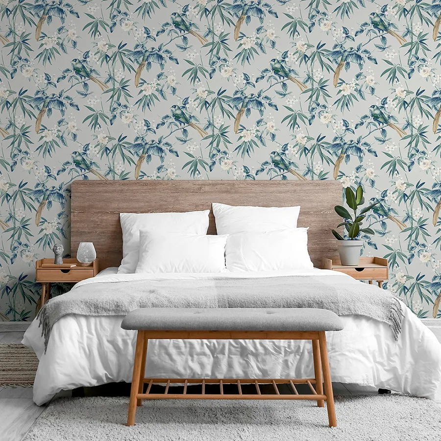 Arthouse Suzume - Teal Wallpaper | Buy Online Arthouse Suzume wallpaper, color Teal, SKU AH924500