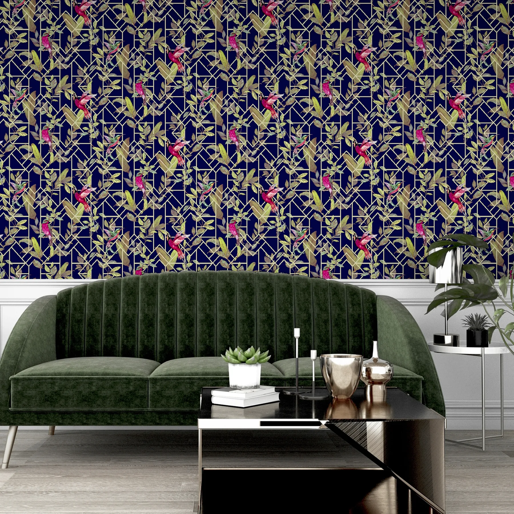 Arthouse Thelma - Navy Wallpaper | Buy Online Arthouse Thelma wallpaper, color Navy, SKU AH908003