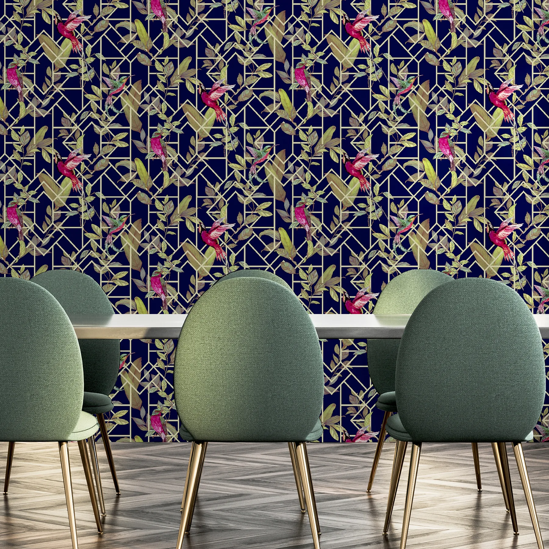 Arthouse Thelma - Navy Wallpaper | Buy Online Arthouse Thelma wallpaper, color Navy, SKU AH908003