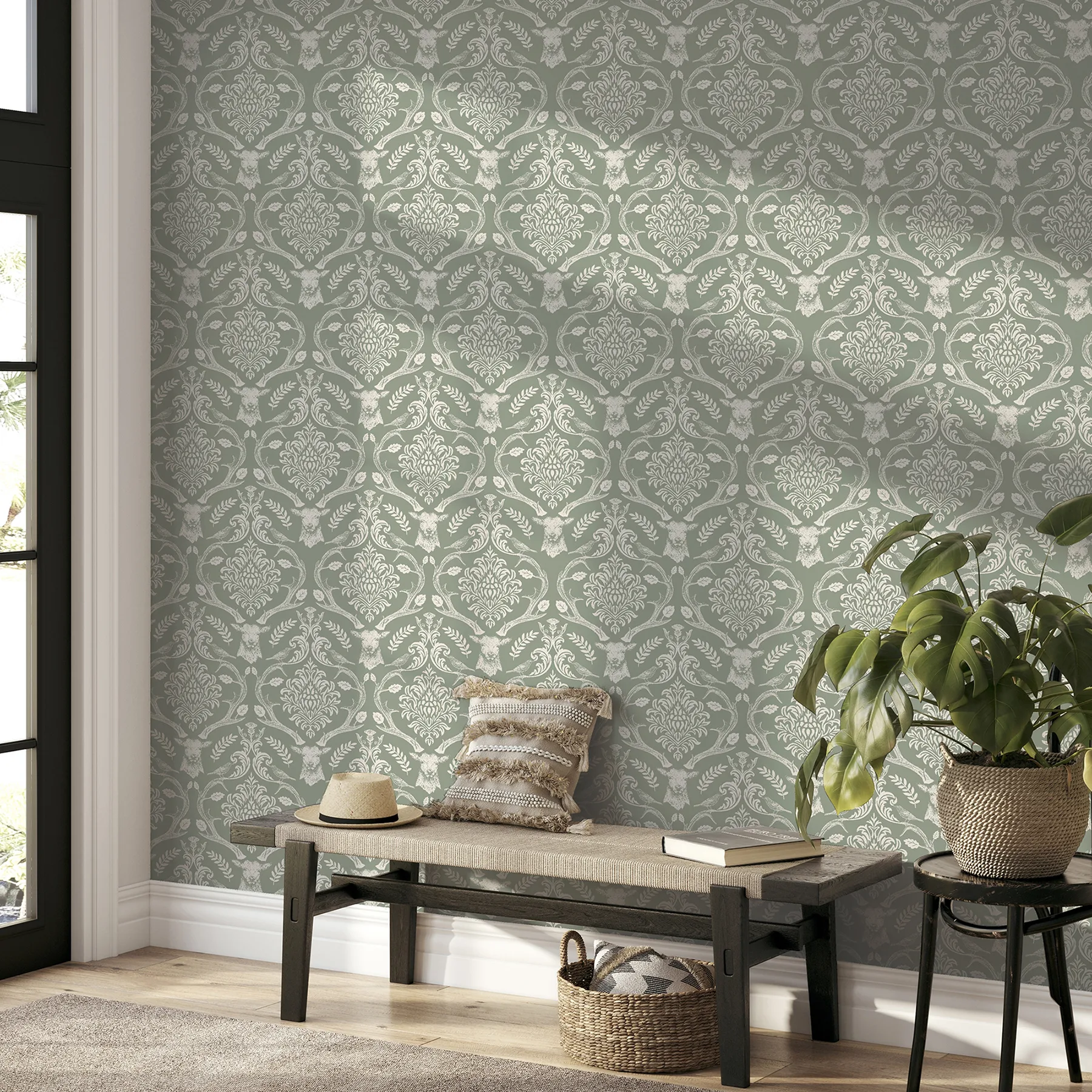 Arthouse Wickham - Green Wallpaper | Buy Online Arthouse Wickham wallpaper, color Green, SKU AH923706