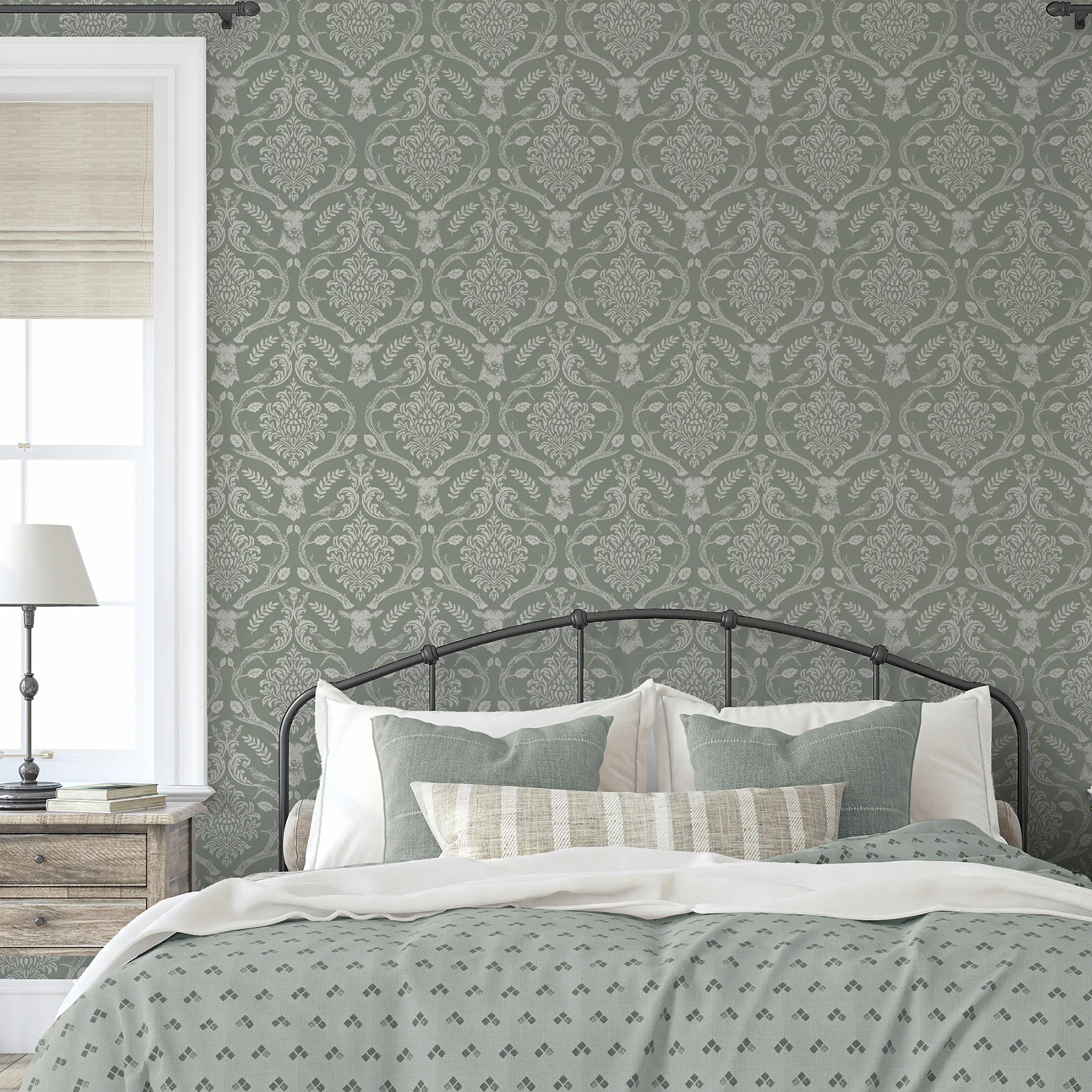 Arthouse Wickham - Green Wallpaper | Buy Online Arthouse Wickham wallpaper, color Green, SKU AH923706