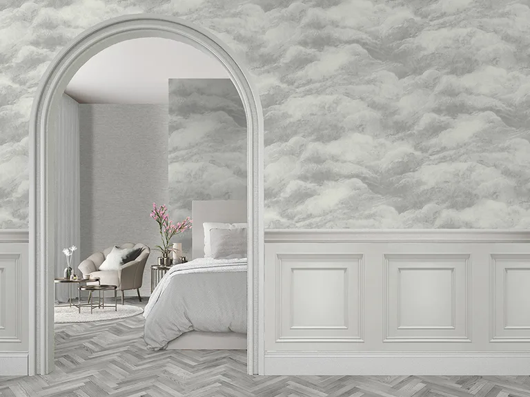 Belgravia Decor Nimbostratus wallpaper, color Pewter, SKU BG5705