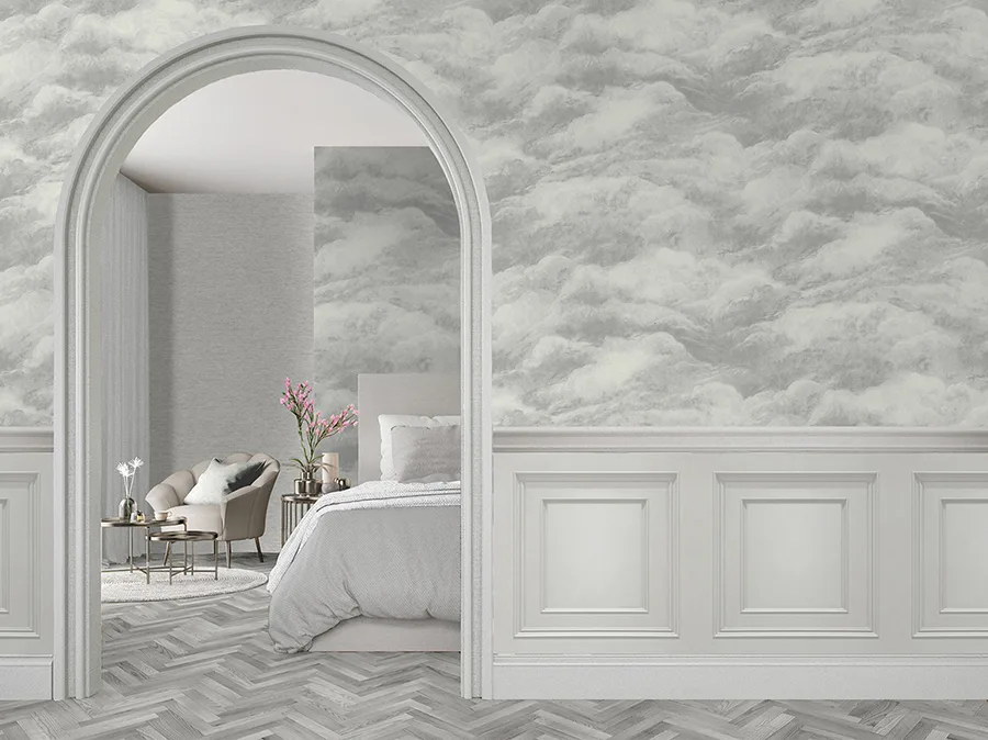 Belgravia Decor Nimbostratus wallpaper, color Pewter, SKU BG5705