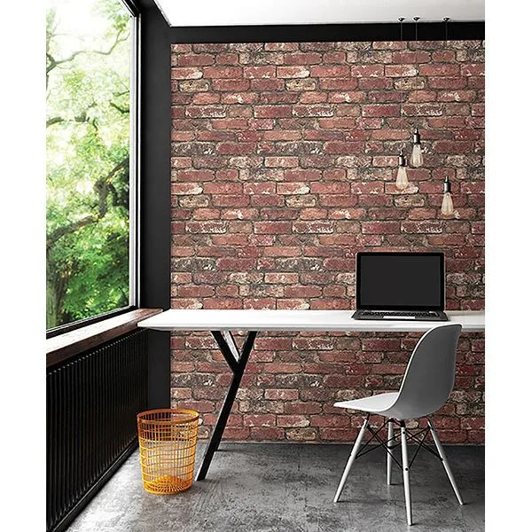 Brewster Loft - Red Wallpaper | Buy Online Brewster Loft wallpaper, color Red, SKU FD23287