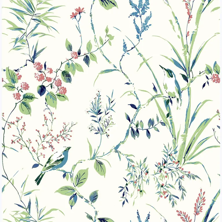 Brewster Mariko wallpaper, color Green, SKU UW25887