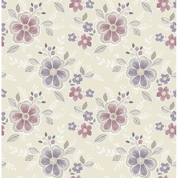 Brewster Chloe wallpaper, color Purple, SKU 2704-22203
