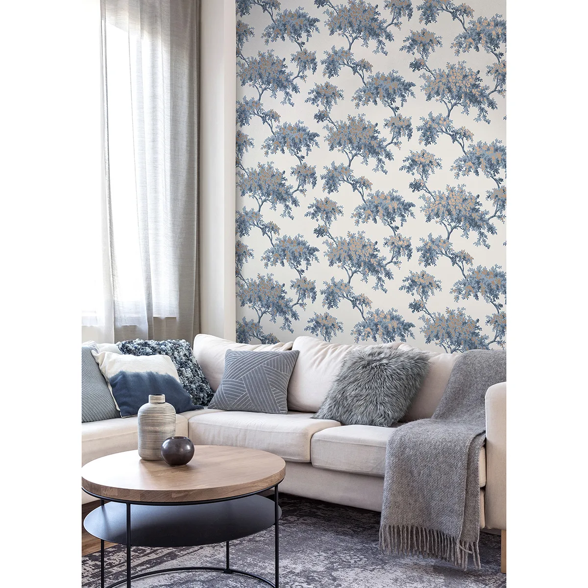 Brewster Ashdown wallpaper, color Dark Blue, SKU M1672