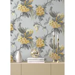 Brewster Golden Pheasant - Grey Wallpaper | Buy Online Brewster Golden Pheasant wallpaper, color Grey, SKU M1662