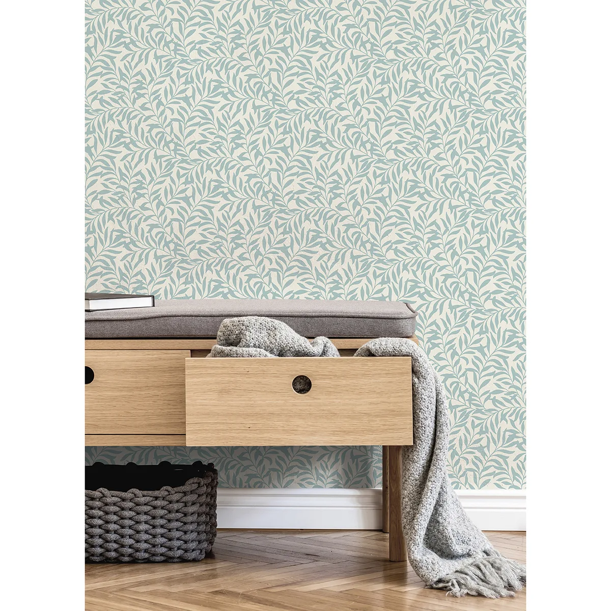 Brewster Salix wallpaper, color Light Blue, SKU M1669