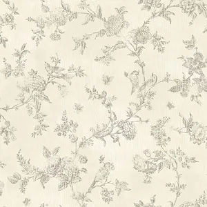 Brewster French Nightingale wallpaper, color Cream, SKU 2904-02193