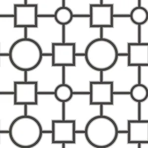 Brewster Geometric wallpaper, color Black, SKU 2686-20274