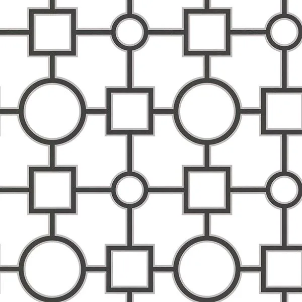 Brewster Geometric wallpaper, color Black, SKU 2686-20274