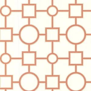 Brewster Geometric wallpaper, color Burnt Sienna, SKU 2686-20278