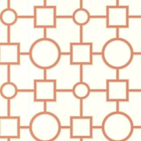 Brewster Geometric wallpaper, color Burnt Sienna, SKU 2686-20278