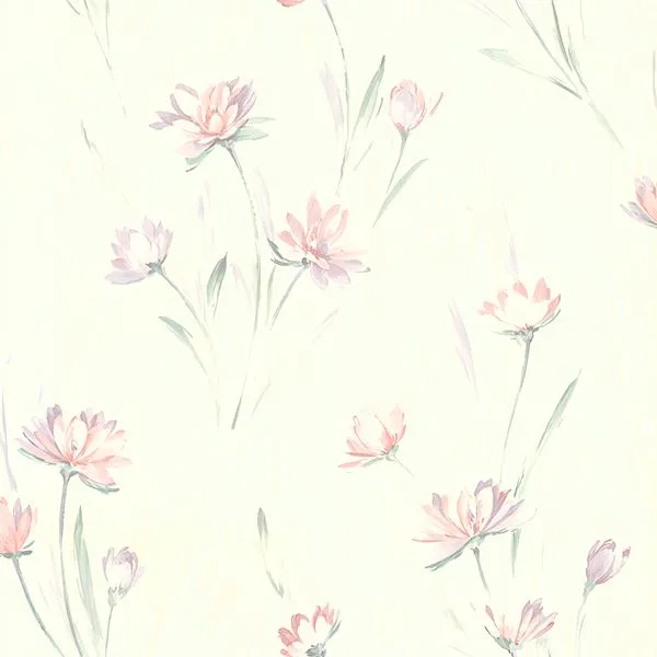 Brewster Floral wallpaper, color Peach, SKU 2686-37400