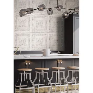 Brewster Hazley wallpaper, color White, SKU 2904-24031