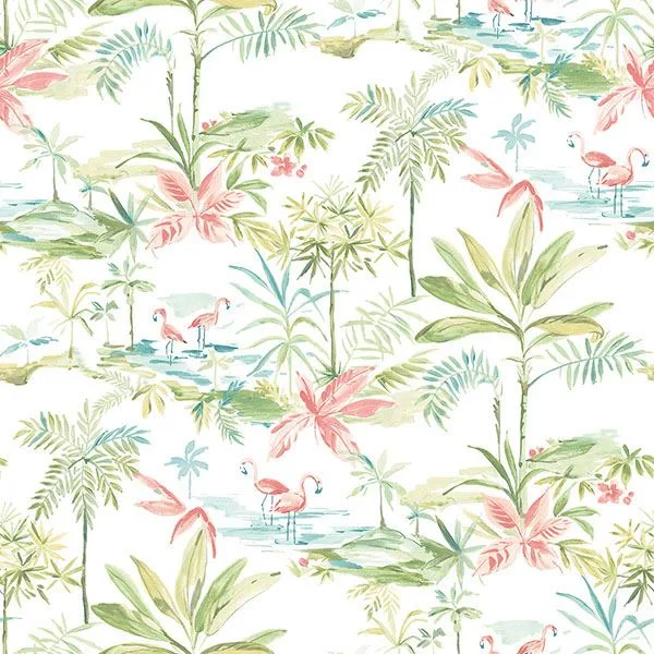 Brewster Ibis wallpaper, color Green, SKU 2766-12071