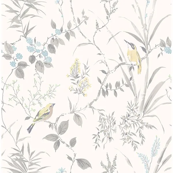 Brewster Imperial Garden wallpaper, color Light Grey, SKU 2904-24172