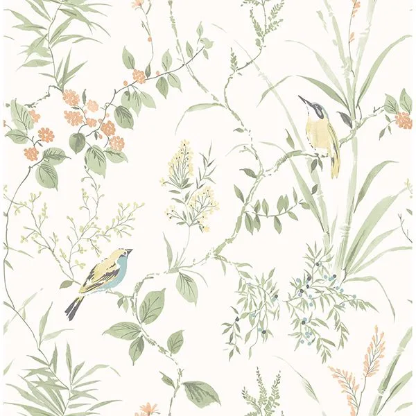 Brewster Imperial Garden wallpaper, color Sage, SKU 2904-24174