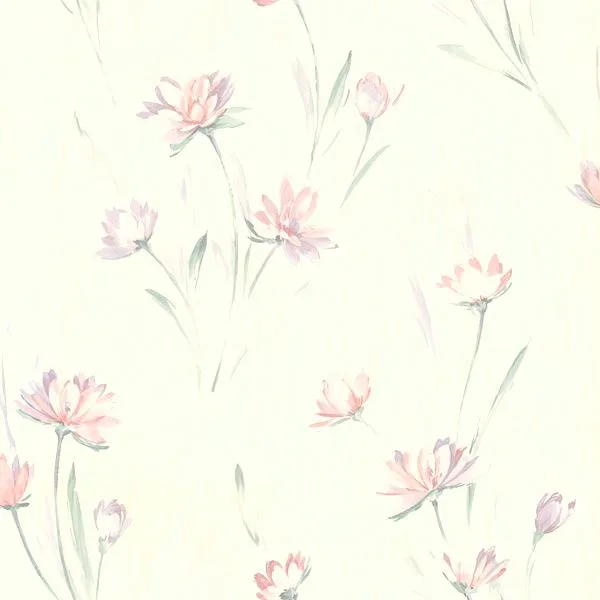 Brewster Lilly wallpaper, color Pink, SKU 414-37400