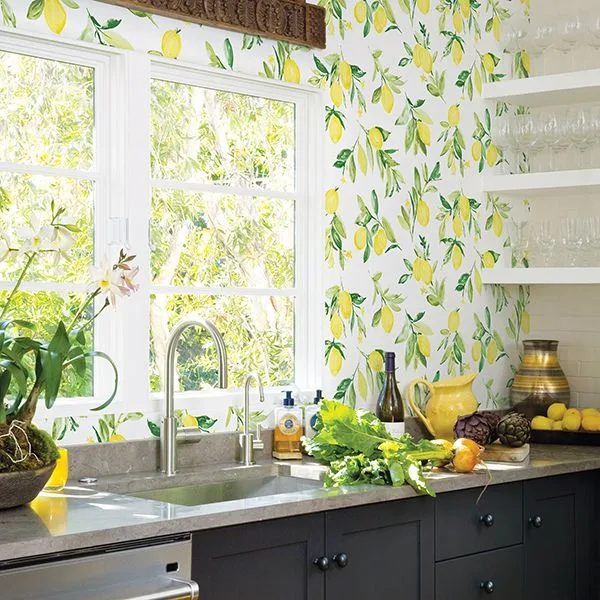 Brewster Limon wallpaper, color Chartreuse, SKU 2904-25686