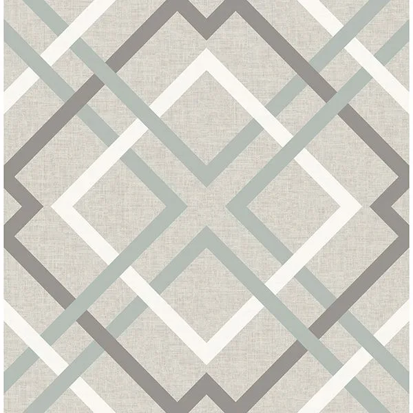 Brewster Saltire wallpaper, color Taupe, SKU 2904-22649