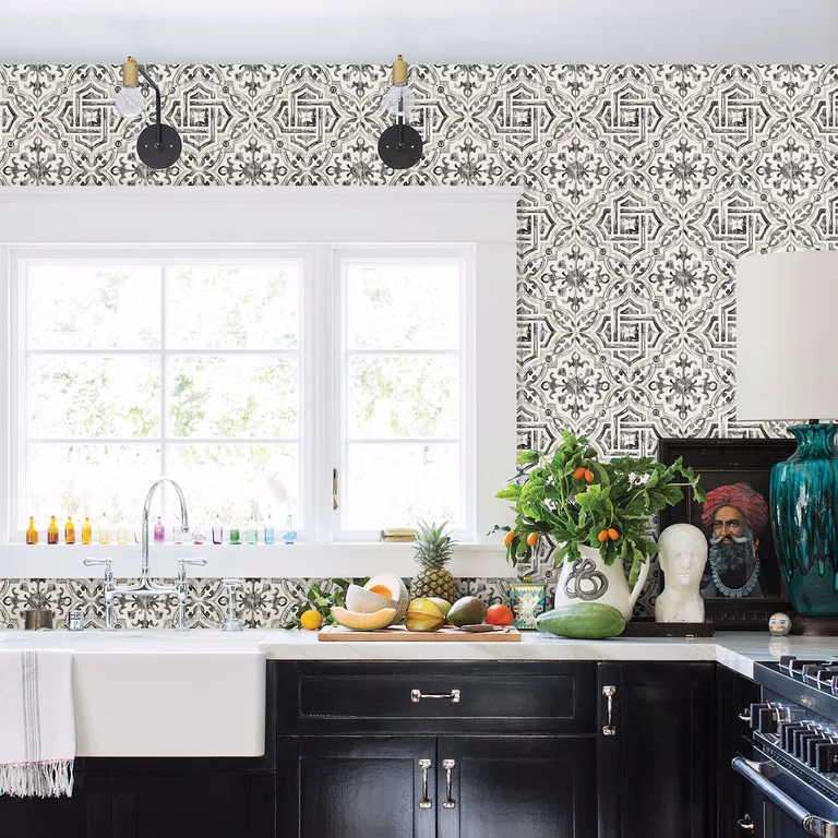 Brewster Sonoma wallpaper, color Charcoal, SKU 2904-12331