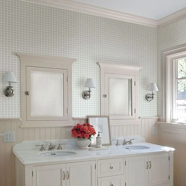 Brewster Tessellate wallpaper, color Light Blue, SKU 2767-23786