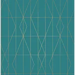 Brewster LeVeque - Teal Wallpaper | Buy Online Brewster LeVeque wallpaper, color Teal, SKU UW24786