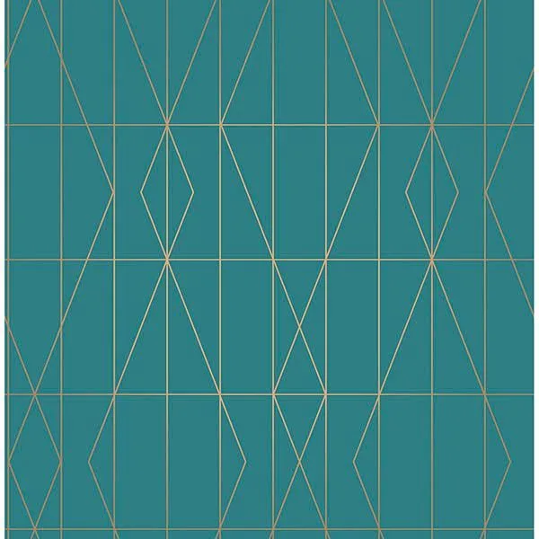 Brewster LeVeque wallpaper, color Teal, SKU UW24786