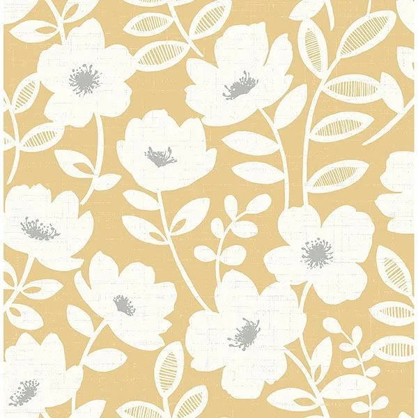 Brewster Bergman wallpaper, color Mustard, SKU UW24774