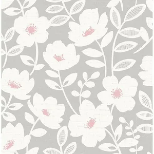 Brewster Bergman wallpaper, color Pink, SKU UW24772