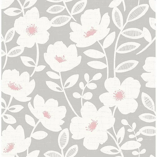 Brewster Bergman wallpaper, color Pink, SKU UW24772