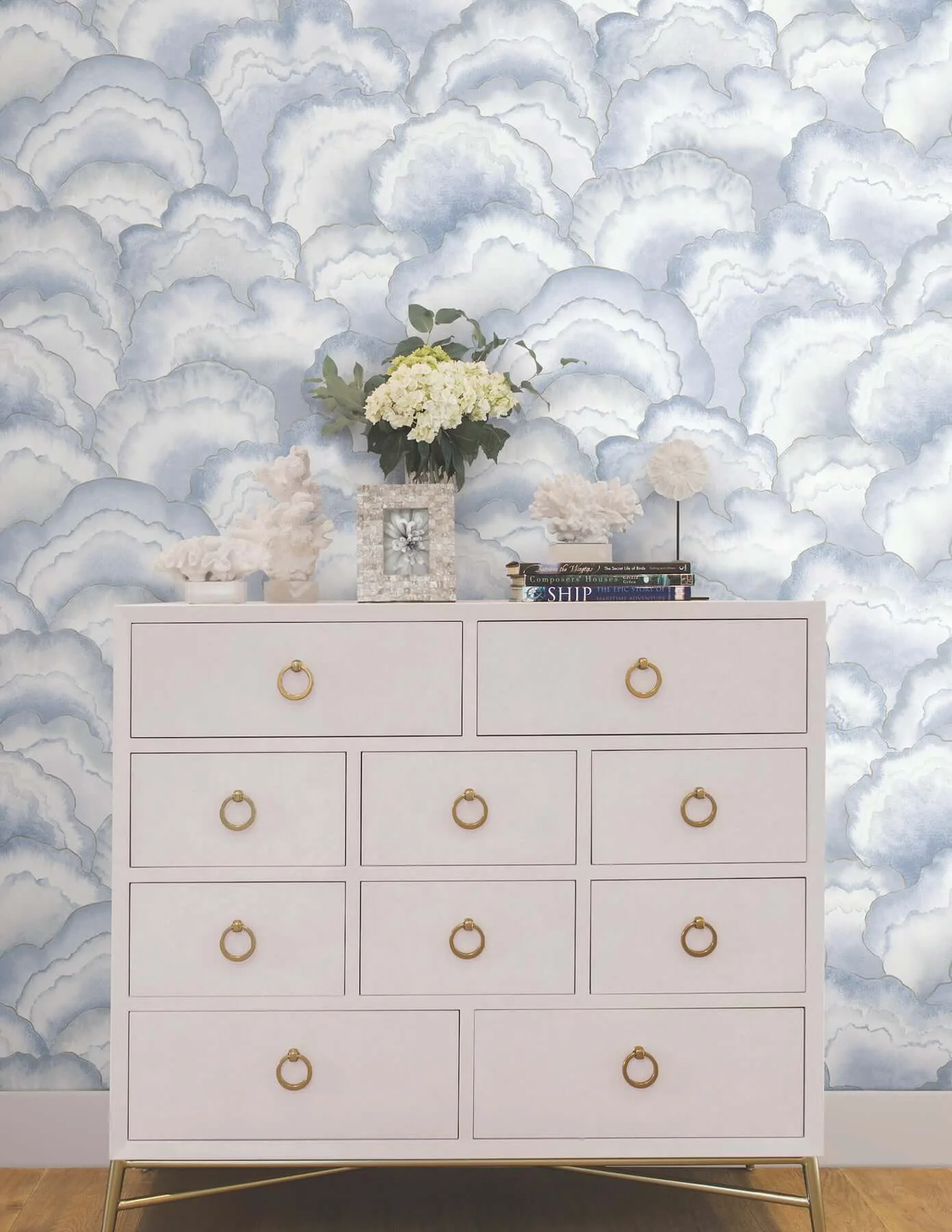 Candice Olson Abalone Fans wallpaper, color Blue, SKU PSW1616RL