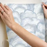 Candice Olson Abalone Fans - Blue Wallpaper | Buy Online Candice Olson Abalone Fans wallpaper, color Blue, SKU PSW1616RL