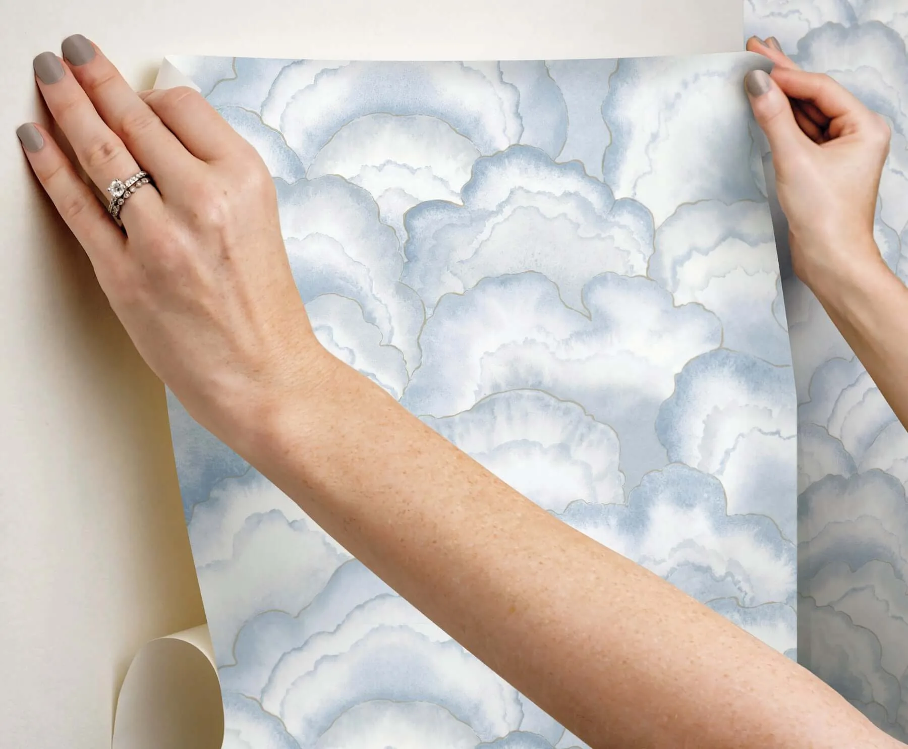 Candice Olson Abalone Fans - Blue Wallpaper | Buy Online Candice Olson Abalone Fans wallpaper, color Blue, SKU PSW1616RL