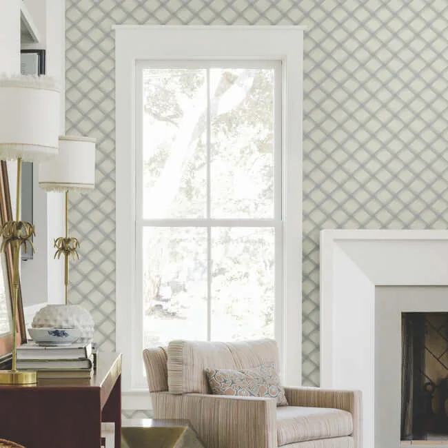 Candice Olson Bayside Basket Weave wallpaper, color Smokey Blue, SKU EV3968