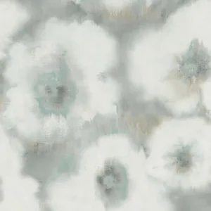 Candice Olson Blended Floral wallpaper, color Aqua, SKU EV3961