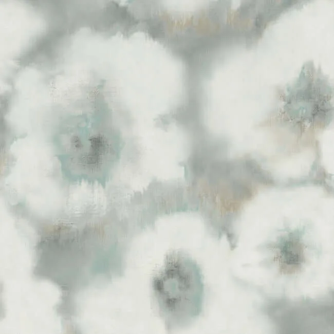 Candice Olson Blended Floral wallpaper, color Aqua, SKU EV3961